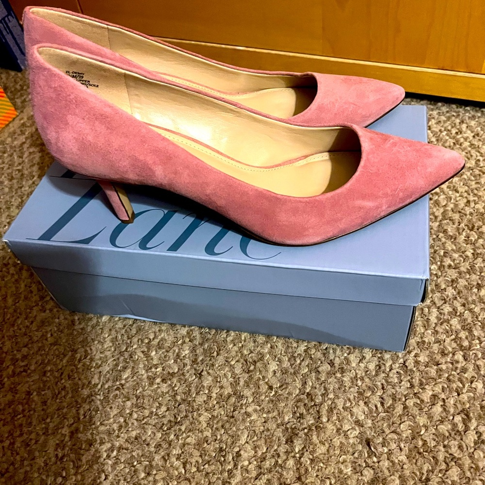 Pink suede pumps 2 inch heel🔥🔥